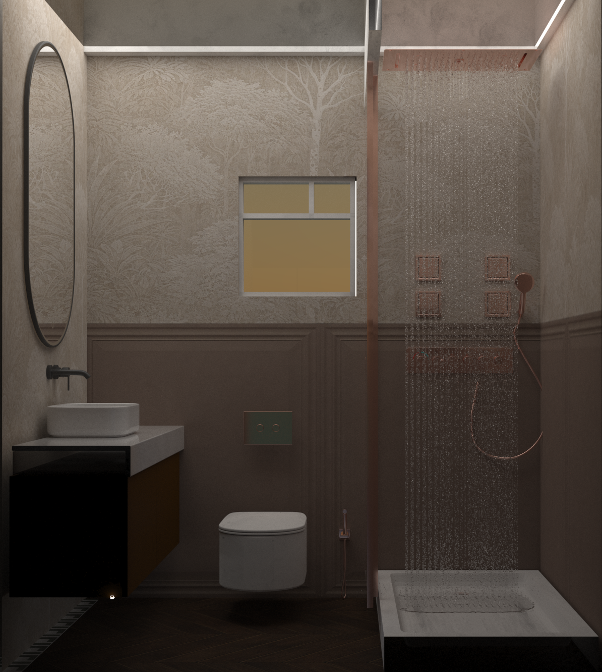 White and Green Pattern Render